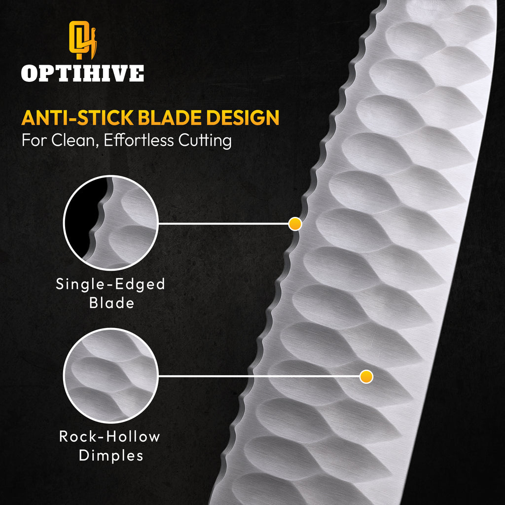 OPTIHIVE Bread Knife 10 Inch – Professional Serrated Knife for Homemade Bread, Forged German High Carbon Stainless Steel, Razor-Sharp Edge for Efficient Slicing Sourdough Bread